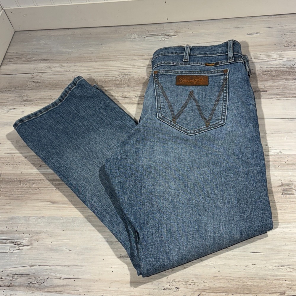 Wrangler Retro Slim Boot Jeans Men's 36x30 Blue Cowboy Western Whiskers Norm